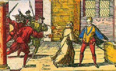 Jacques Clément assassine le roi d'un coup de couteau